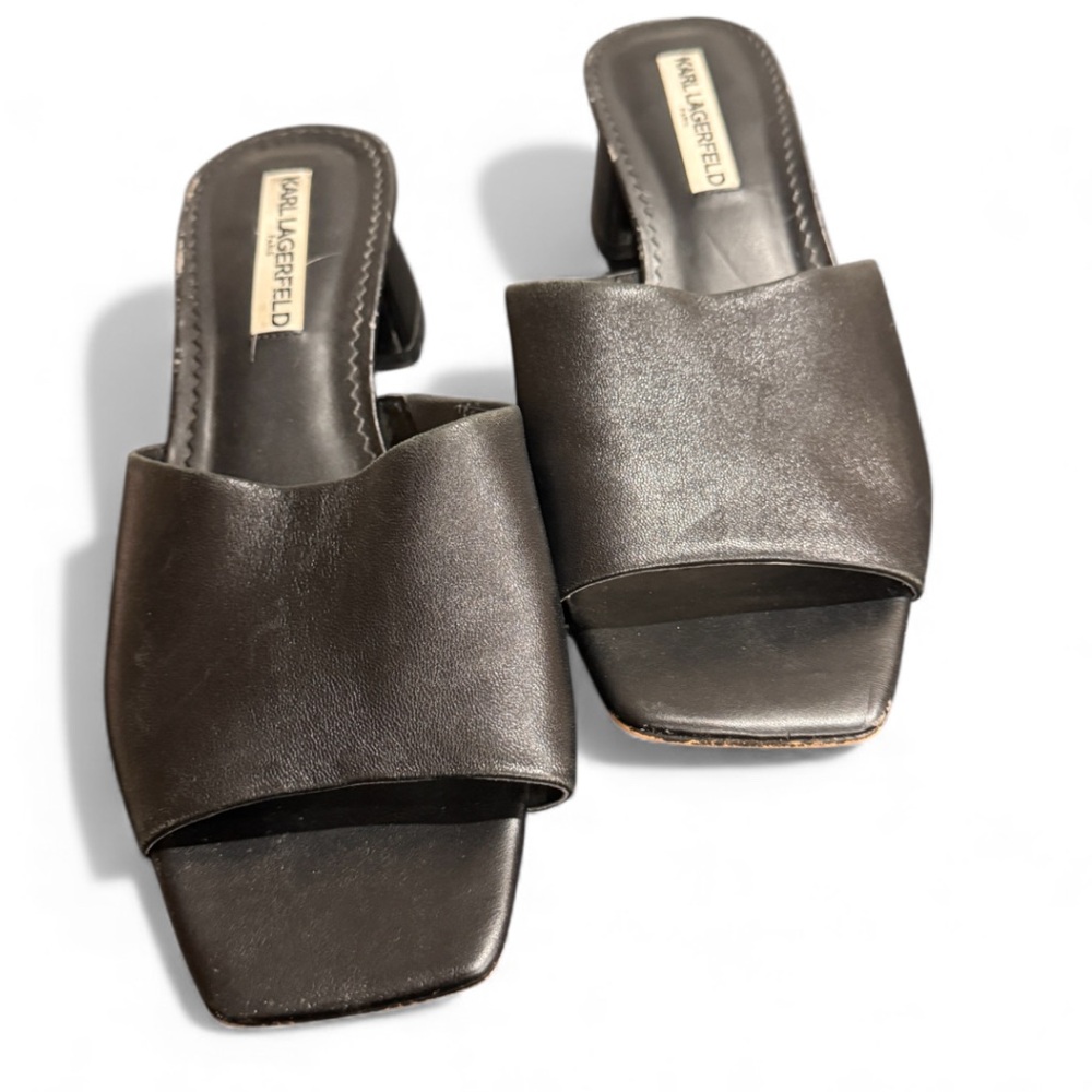 Karl Lagerfeld Elegant Black Mules slipon slipper
size 10M